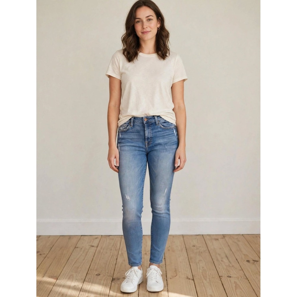 7 For All Mankind Size 27 Josefina Skinny Boyfriend Jeans Women's Button Fly